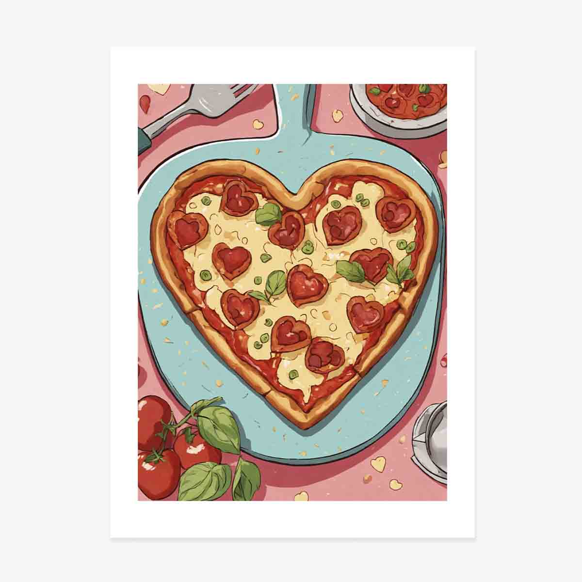 Poster Pizza inimă