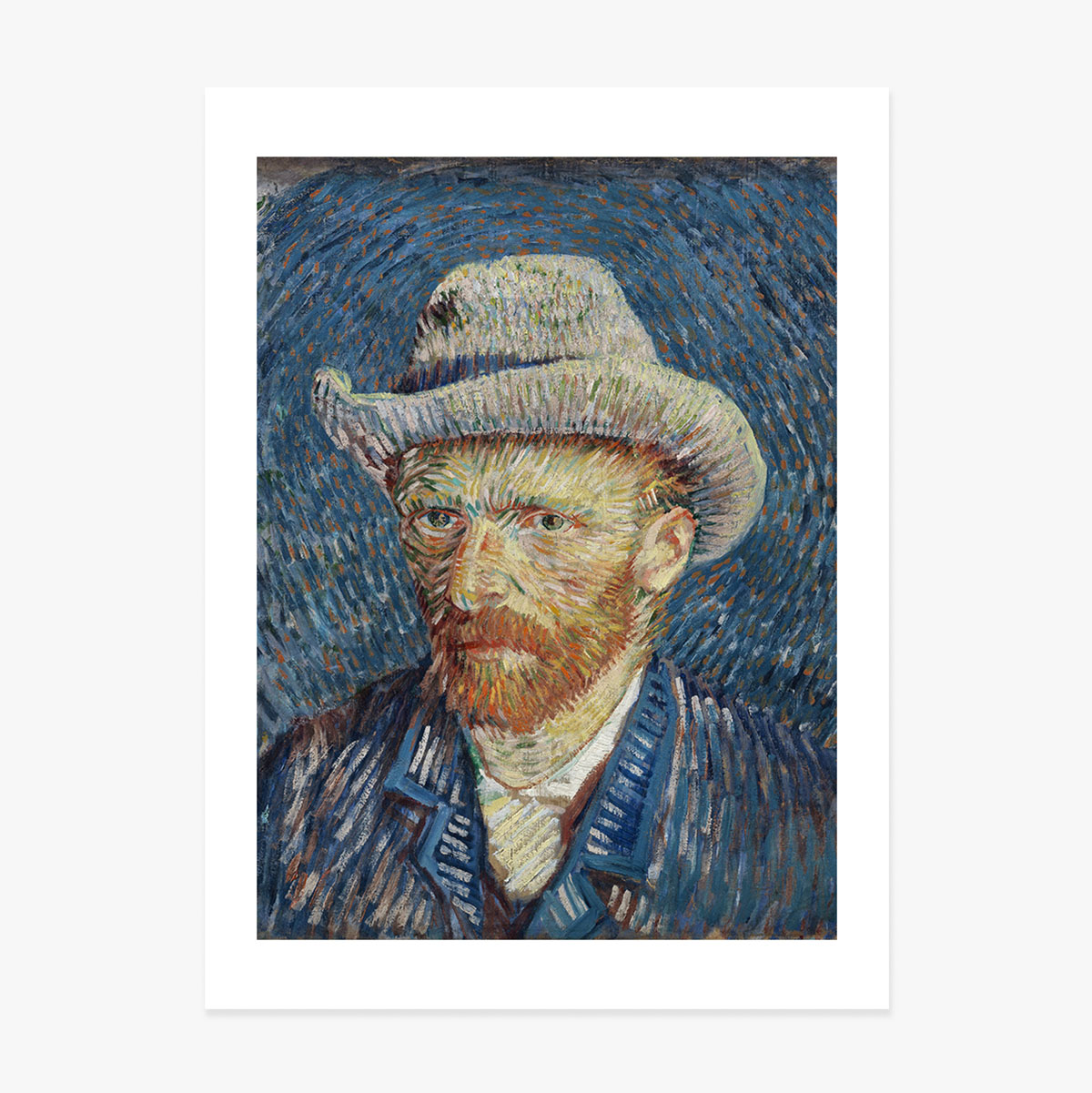 Poster Vincent van Gogh, Autoportret cu pălărie gri de fetru 1887